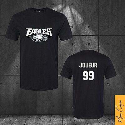 T-Shirt noir - Philadelphia Eagles