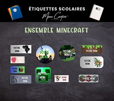 Étiquettes thématique Minecraft