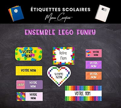 Étiquettes thématique Lego Funky