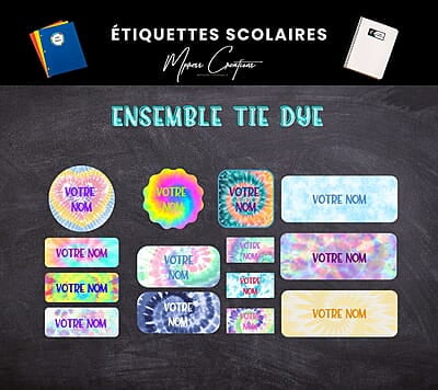 Étiquettes thématique Tie Dye