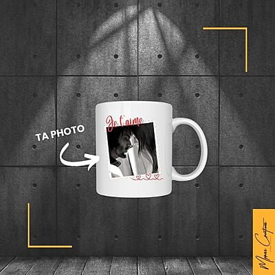 Tasse - Je t'aime avec 1 photo